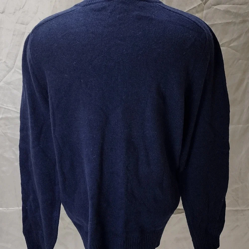 J. CREW Shirt Adult L Blue Lambswool Blend Henley Sweater AP644 Men's NWT